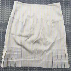 Liliu Sz 2 Pleated Pinstripe Skirt Wool Silk Blend